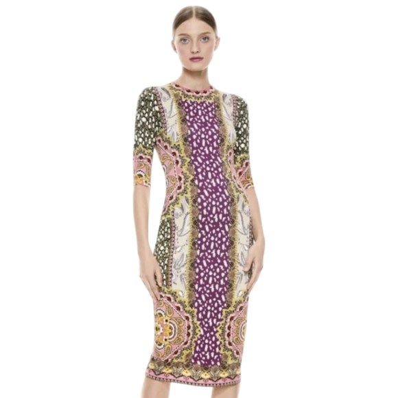 Alice + Olivia Dresses & Skirts - Alice + Olivia Purple Multi-Print Midi Dress
